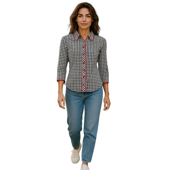 Lady Reiner Cowgirl Couture Gingham Blouse XS Western Retro Cottagecore Chic - Picture 5 of 10